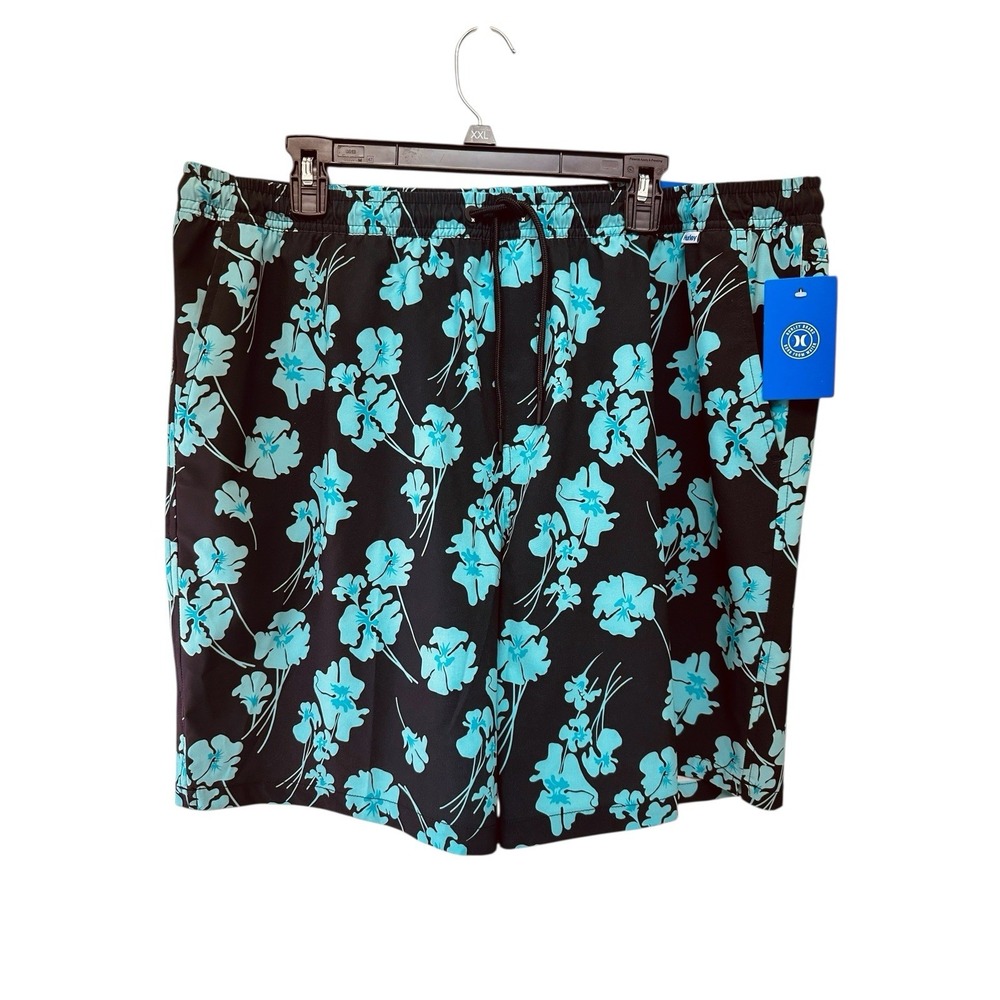 NWT Hurley Men's Pull On Hybrid Walk-shorts Black Teal Size XXL NWT‎ Pockets